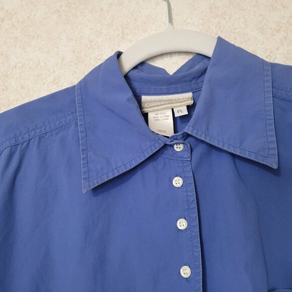 Coldwater Creek Blue Button Womens Shirt Size Petite L - Picture 6 of 14